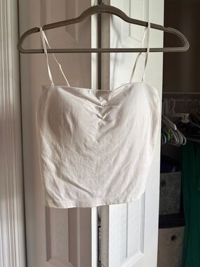 Uniqlo White Spaghetti-Strap Cropped Camisole